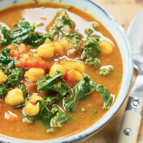 Vegan Moroccan Chickpea and Kale Soup