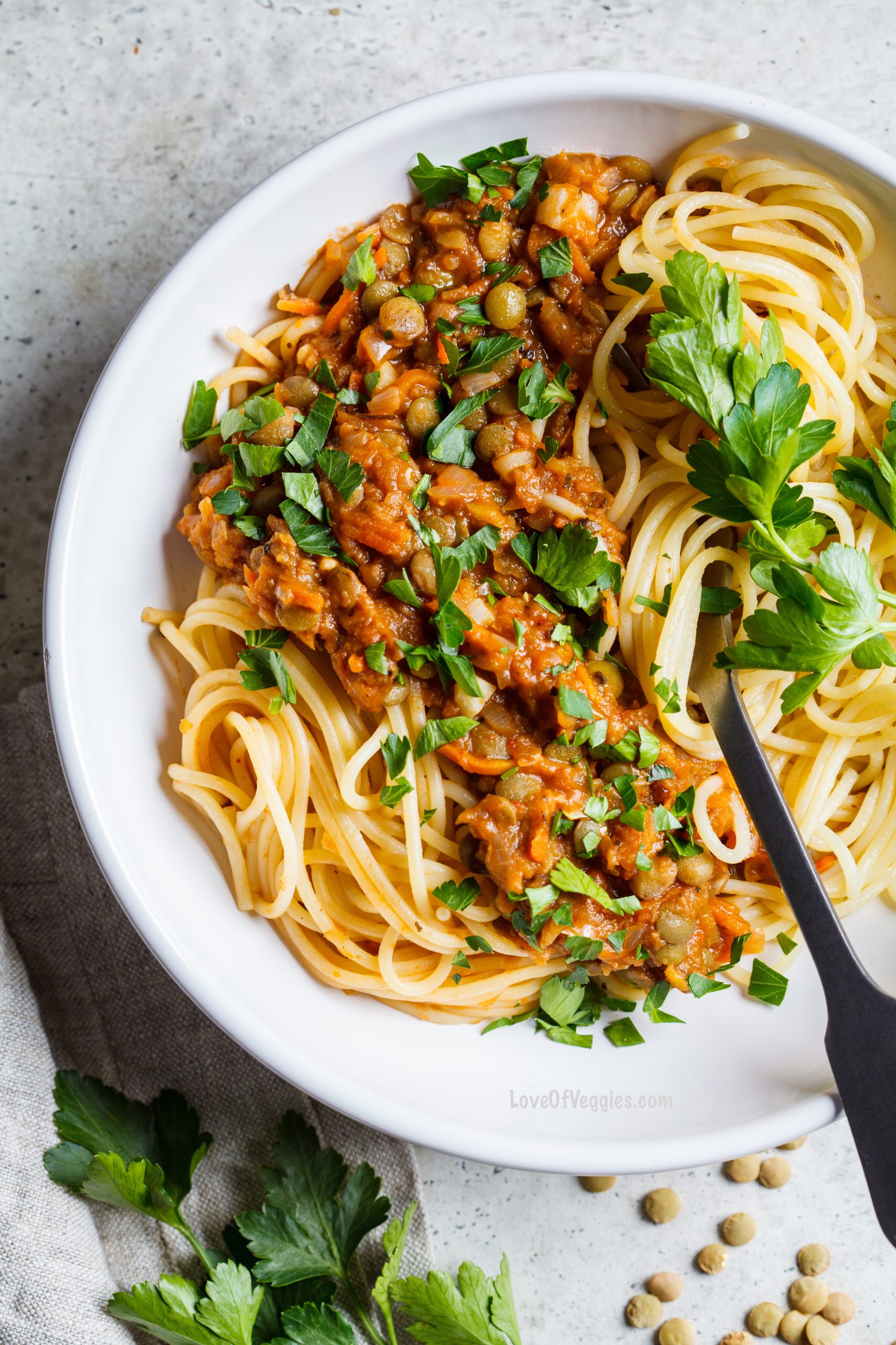 Lentil Bolognese Recipe - Love of Veggies