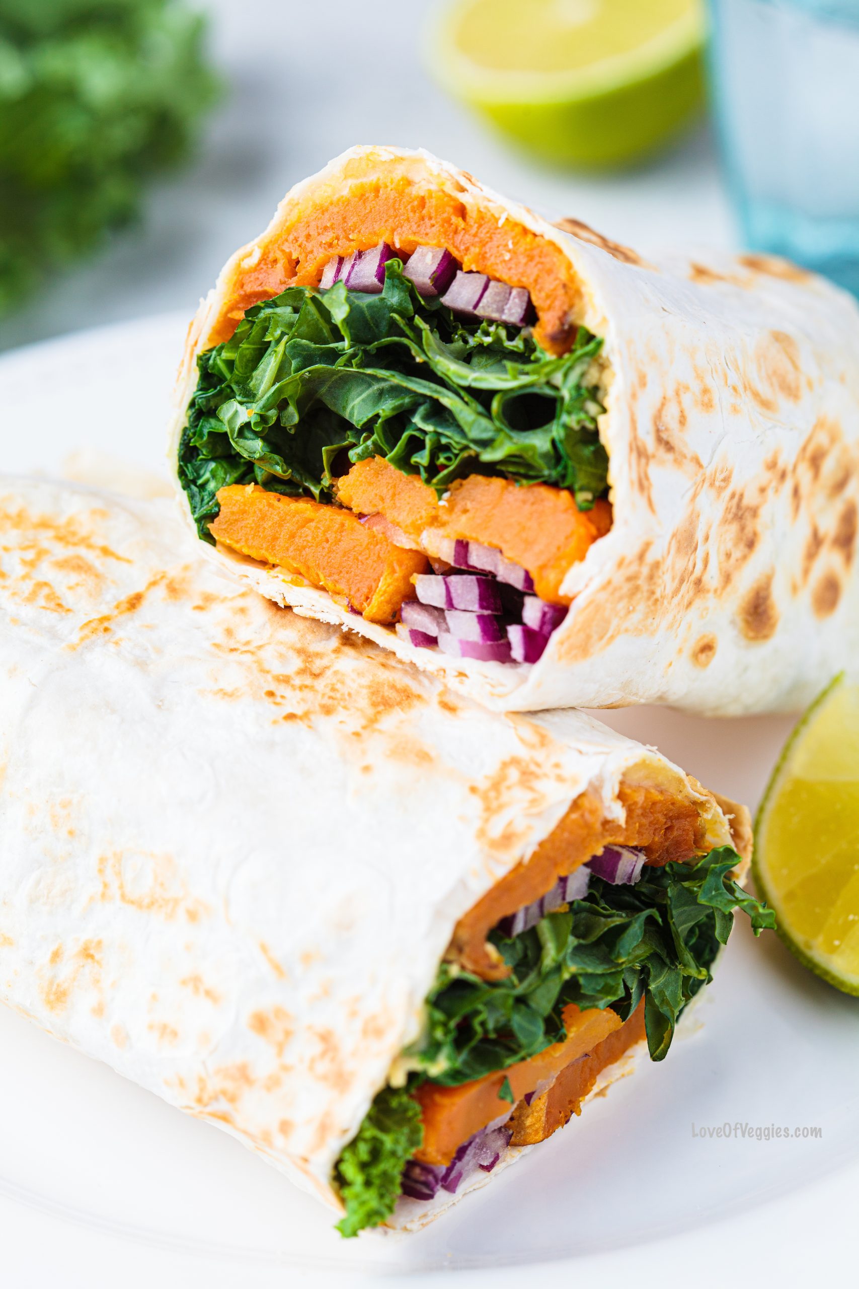 Sweet Potato and Kale Lunch Wraps