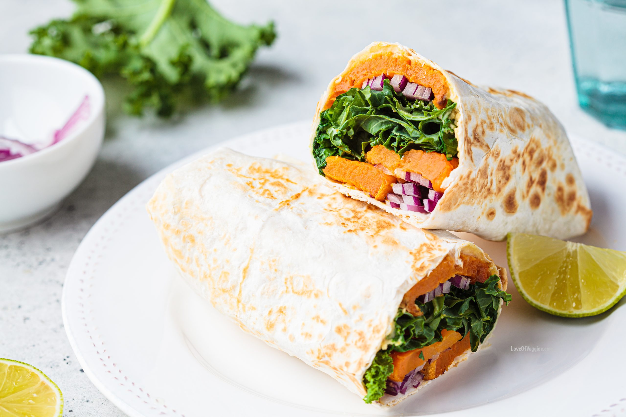 Sweet Potato and Kale Lunch Wraps